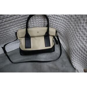 Kate Spade || Buttermilk & Black Carman Southport Avenue Fold-Over Tote